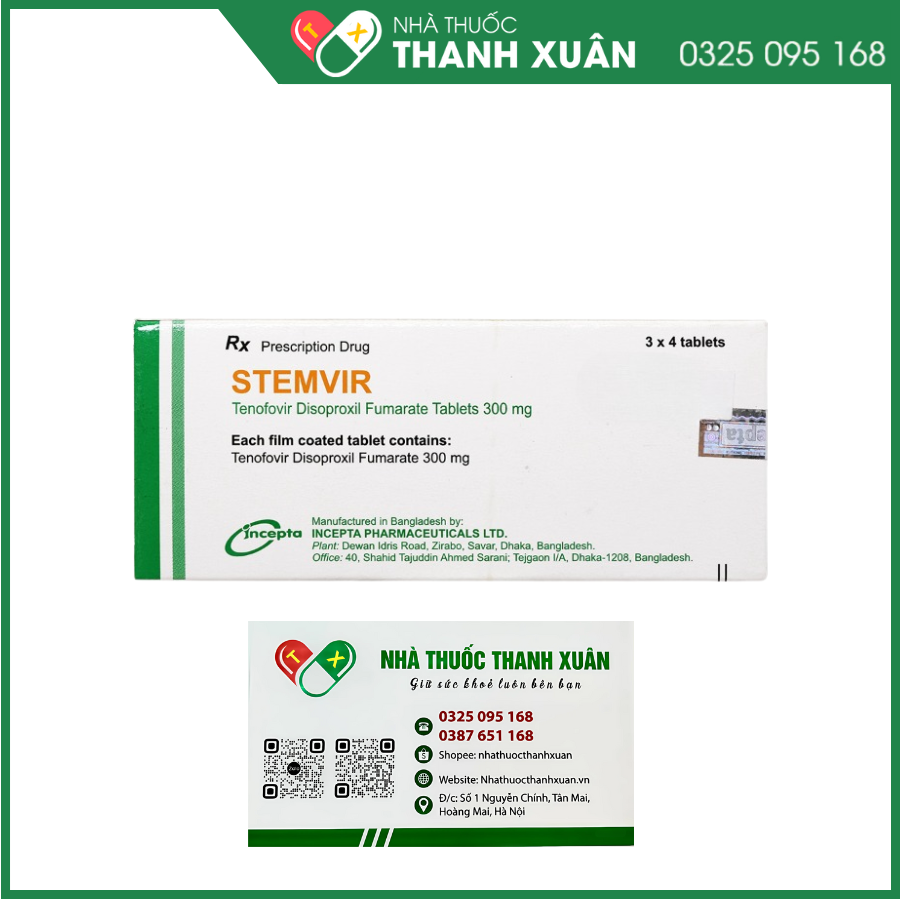Stemvir 300mg trị nhiễm HIV-1, viêm gan B